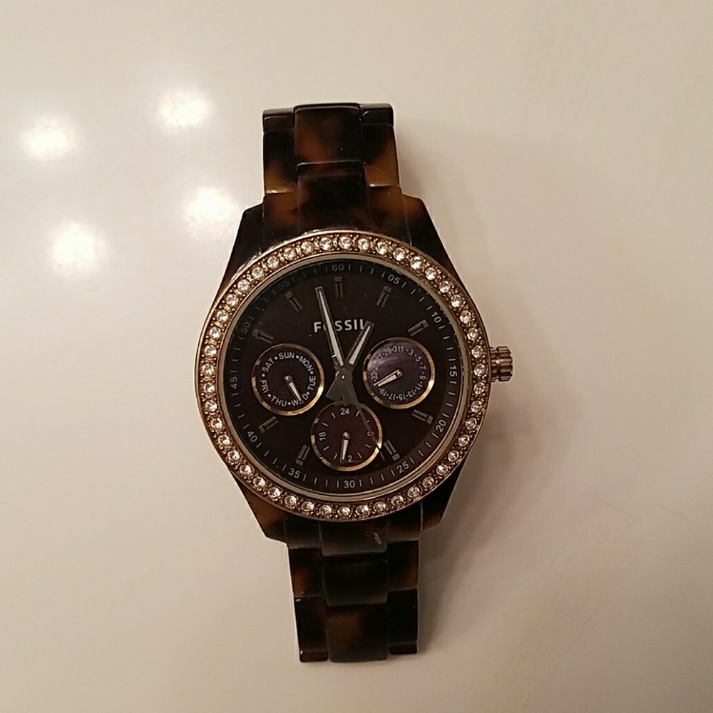 Tortoise shell Fossil Watch